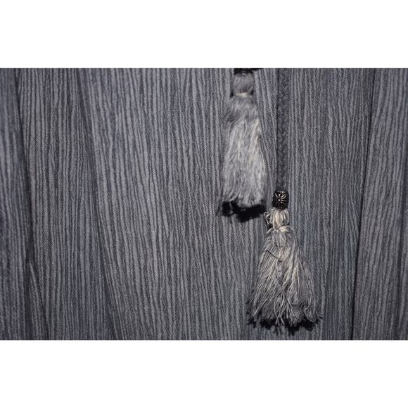 SOFT SURROUNDINGS $159 Scoop Neck Layered Ruffle Kaftan Dress Gray Medium - Picture 3 of 4